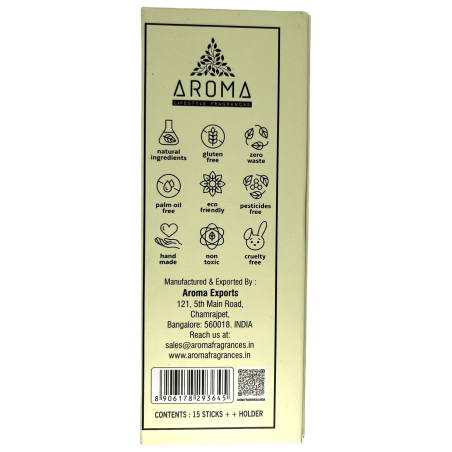 Encens Dhoop Vanille AROMA Parfums Vanille Française Luxury Dhoop Sticks - Encens Tibétain 15 barres en coffret cadeau