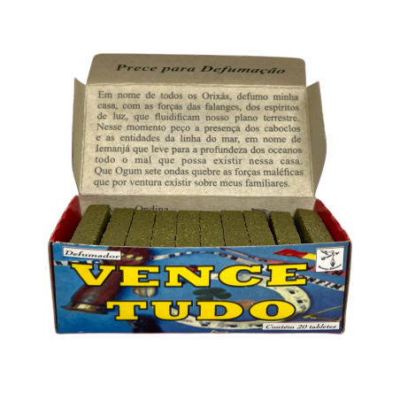 Spirituele Defumator Vence Tudo Spirituele Natuur - Gemaakt in Brazilië - 20 tabletten - Om alle obstakels te overwinnen