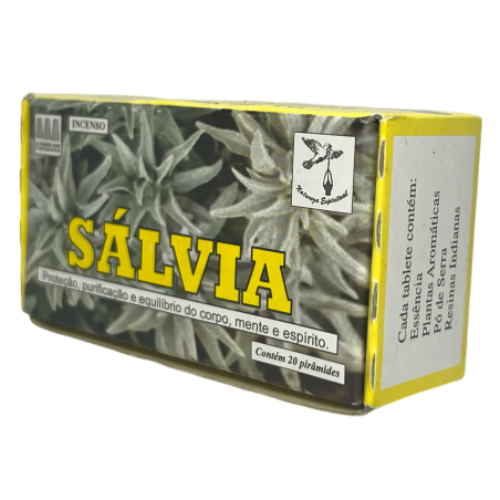 Defumatore di salvia Spiritual Nature - Prodotto in Brasile - 20 compresse - Protezione, purificazione ed equilibrio