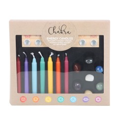 7 Chakras ljus- och mineralkit - 7 ljus, 7...