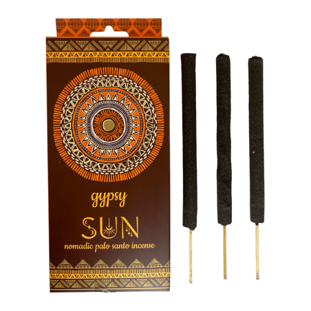 Encens Gitan Sol Palo Santo Banjara Gipsy Sun Nomadic - 6 bâtonnets extra épais