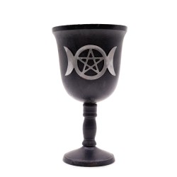 Copo Ritual de Ferro Fundido com Lua Tripla...