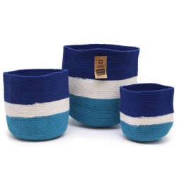 Lot de 3 paniers en jute de coton Turkish Eye -...