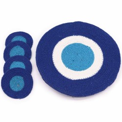 Set of Jute Cotton Coasters and Placemats Eye...