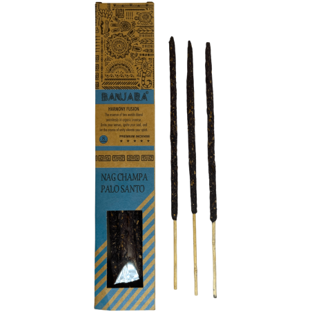 Banjara Palo Santo Nag Champa Harmony Fusion Kadzidło Premium - 8 Ręcznie Robionych Patyczków