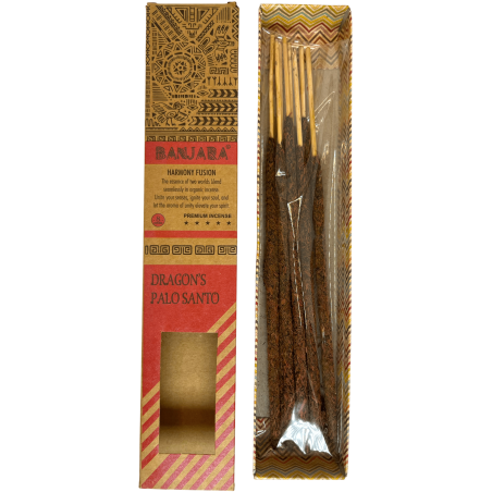 Banjara Räucherstäbchen Palo Santo Sangre de Dragón Armonía Fusión Premium Räucherstäbchen - 8 Bastelstäbchen