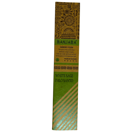 Kadzidło Banjara Palo Santo White Sage Harmony Fusion Premium Kadzidło - 8 Pałeczek Rzemieślniczych