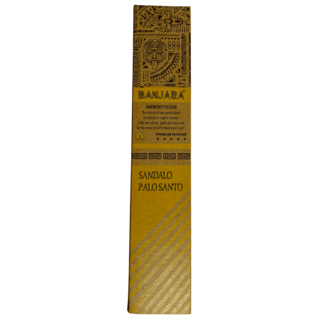 Incienso Banjara Palo Santo Sándalo Armonía Fusión Incienso Premium - 8 varillas artesanales