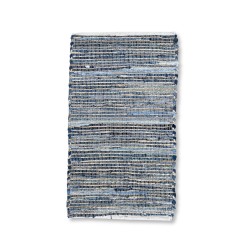 Petit Tapis 50x90 Tons Bleus - Coton et Jute...