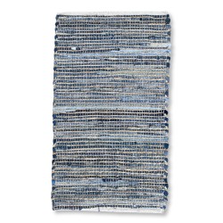 Tapis moyen 90x150 tons bleus - Coton recyclé...