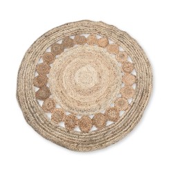 Round Jute Rug with Circles inside 120cm -...