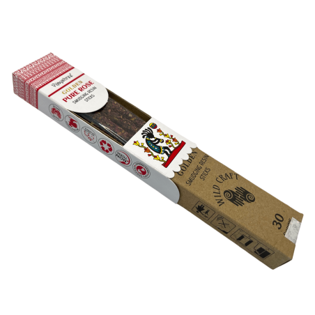 Encens rose pur Golden Vijayshree Wild Craft Pure Rose Bâtonnets artisanaux de haute qualité - 30 grammes.