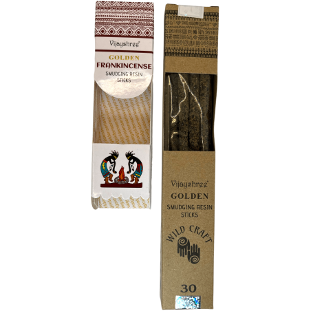 Encens Golden Vijayshree Wild Craft Encens Encens Bâtonnets artisanaux de haute qualité - 30 grammes.