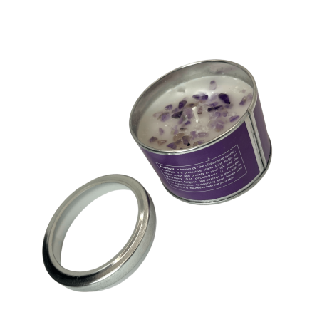 Vela Lavanda con Amatista Elements - 1 Vela de Cera de Soja Elemento Aire Libra, Aquarius y Geminis
