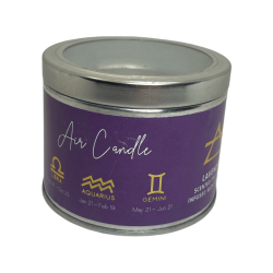 Lavendel Kerze mit Amethyst Elementen - 1 Sojawachs Kerze Air Libra, Aquarius und Gemini Element