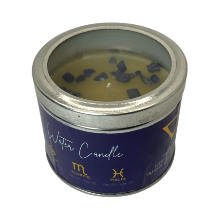 Vela Jazmín con Lapislázuli Elements - 1 Vela de Cera de Soja Elemento Agua Cáncer, Escorpio y Piscis