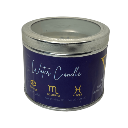 شمعة الياسمين مع عناصر اللازورد - 1 شمعة شمع الصويا عنصر الماء السرطان والعقرب والحوت