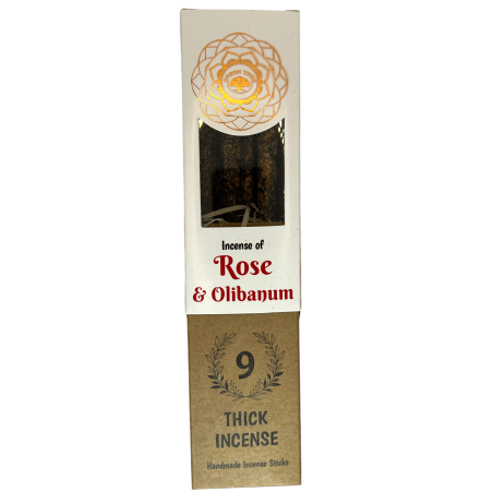 Arbre Vert Rose et Encens Botanique - 9 bâtonnets d’herbes artisanales épais