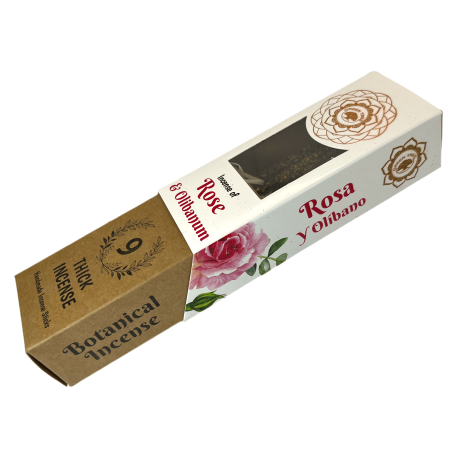 Arbre Vert Rose et Encens Botanique - 9 bâtonnets d’herbes artisanales épais