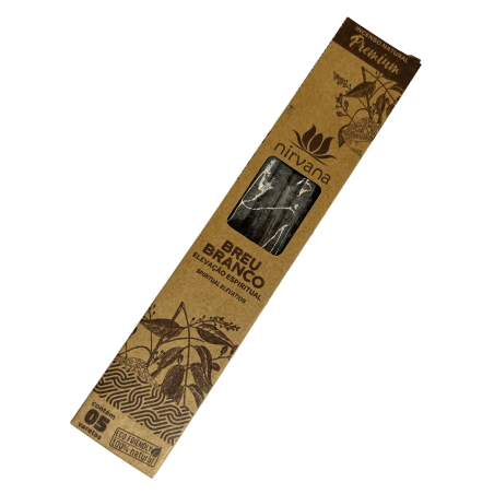 Tămâie Premium White Breu Nirvana Brasil Breu Branco Spiritual Elevation - 5 bețișoare groase lucrate manual