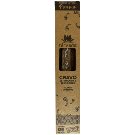 Premium kryddnejlika rökelse Nirvana Brazil Cravo Stimulating & Aphrodisiac - 5 tjocka handgjorda pinnar