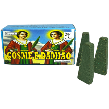 Cosme et Damian Fumoir Spirituel Cosme e Damiao Nature Spirituelle - Fabriqué au Brésil - 20 comprimés