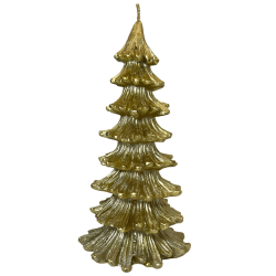 Vela em forma de árvore de Natal dourada 200gr....