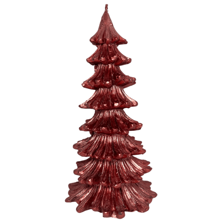 赤いクリスマスツリーの形をしたキャンドル200gr. 18x9x9cm