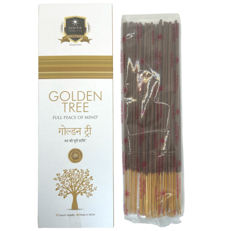 Encens Alaukik Golden Tree - Grand Pack 90gr - 55-65 bâtonnets - Fabriqué en Inde