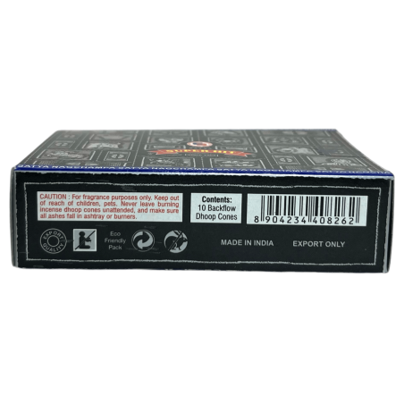 SATYA Cons d'Incienso de Reflux Super Hit - Blackflow Dhoop Cones - Caixeta de 10 cons