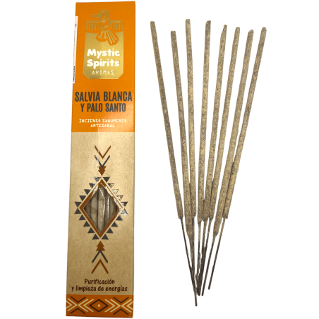 Incenso Sahumerio White Sage & Palo Santo Mystic Spirits Purificação & Limpeza Energética - 8 palitos de artesanato