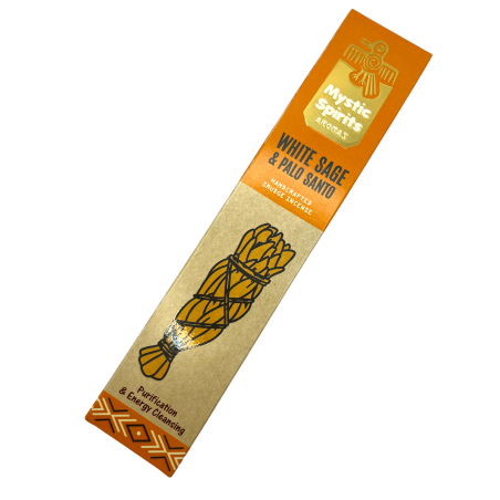 Encens Sahumerio Sauge Blanche & Palo Santo Esprits Mystiques Purification & Nettoyage Energie - 8 bâtonnets artisanaux