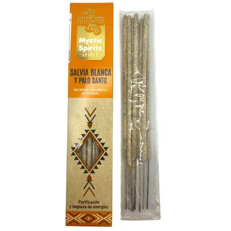 Incenso Sahumerio White Sage & Palo Santo Mystic Spirits Purificação & Limpeza Energética - 8 palitos de artesanato