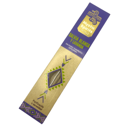 Incense Sahumerio White Sage and Lavender Mystic Spirits Purification and Serenity - 8 craft sticks