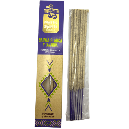 Encens Sahumerio Sauge Blanche et Lavande Esprits Mystiques Purification et Sérénité - 8 bâtonnets de bricolage
