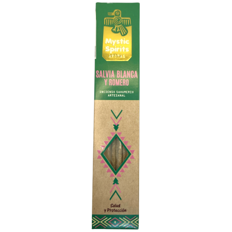 Incenso Sahumerio Sálvia Branca e Alecrim Espíritos Místicos Saúde e Proteção - 8 varetas de artesanato