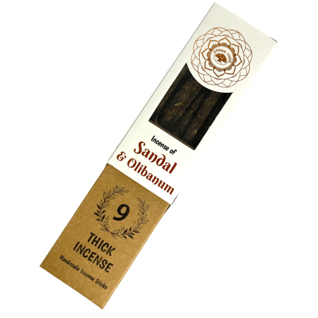 Arbre Vert Bois de Santal & Encens Botanique Encens - 9 bâtonnets d’herbes artisanales épais