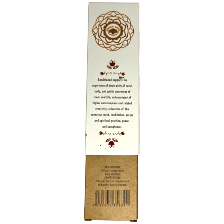 Incenso Botânico de Sândalo e Olíbano Green Tree - 9 varas de ervas artesanais grossas