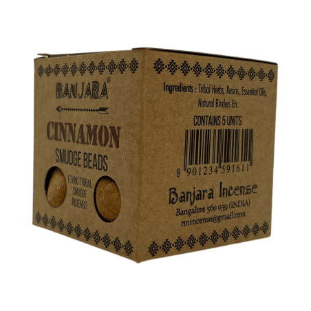Cinnamon Incense Bombs BANJARA Activated Scenting Warmth, Energy and Prosperity - Box of 5 bombs with stand