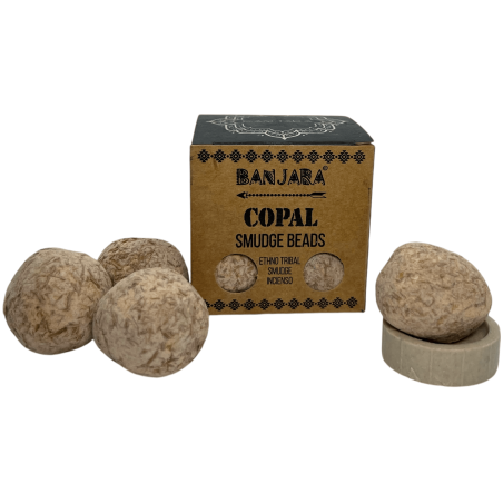 Bombes d’encens Copal BANJARA Defumation activée Spiritualité, clarté et connexion - Boîte de 5 bombes avec support