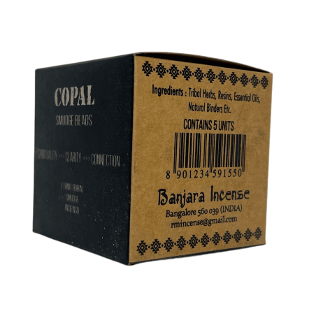 Bombe de tămâie Copal BANJARA Spiritualitate de Dezfumare Activă, Claritate și Conexiune - Cutie cu 5 bombe cu suport