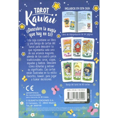 Kawaii Tarot Susaeta Ediciones - 80 بطاقة تارو سطح السفينة + كتاب التفسير