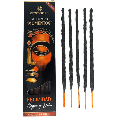 Sahumerio Moments Happiness Joy and Bliss Incense Aromanza Argentina - 5 thick handmade sticks