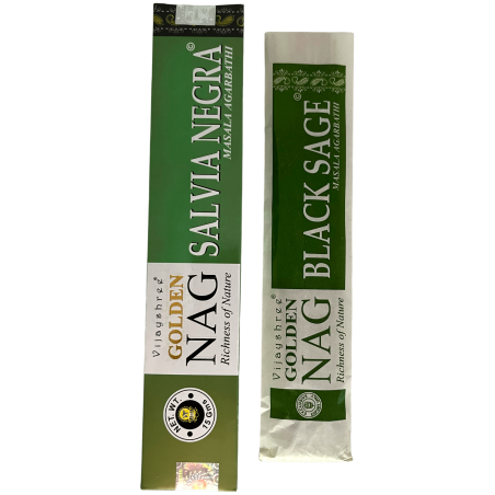 بخور المريمية السوداء GOLDEN NAG عطر المريمية السوداء Vijayshree - 1 عبوة من 15 غرام.
