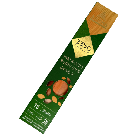 Incenso AROMA Trio Palo Santo, Sálvia Branca e Jasmim - Trio Series 1 pacote 15gr.