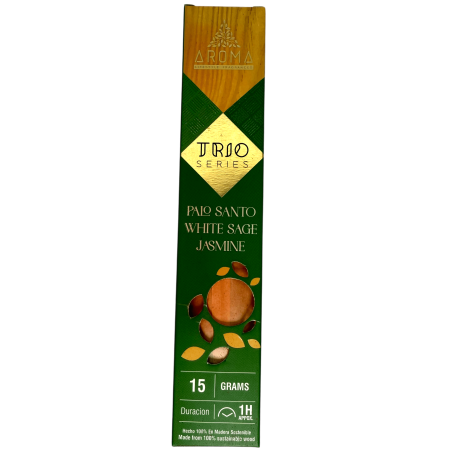 Incense AROMA Trio Palo Santo, White Sage and Jasmine - Trio Series 1 pack 15gr.