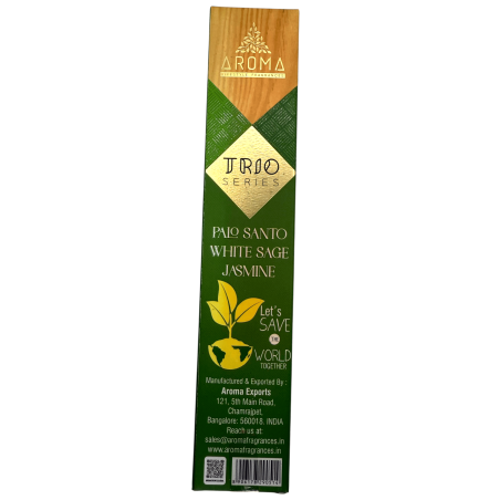 Incense AROMA Trio Palo Santo, White Sage and Jasmine - Trio Series 1 pack 15gr.