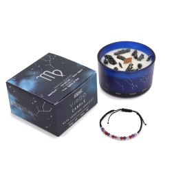 Bougie du zodiaque Vierge avec bracelet de...