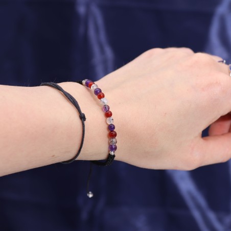 Vela do Zodíaco Virgem com Pulseira de Pedras Preciosas - Vela de Soja e Pulseira de Pedra Ametista, Ágata Musgosa, Coralina - 2