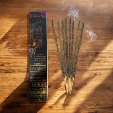 Animal Spirits Encens Renard Lavande Goloka Encens - Lot de 8 bâtonnets d’encens bio